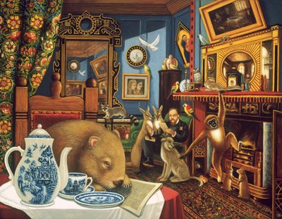 Rossettis Menagerie ، 2005 (زيت وحرارة على اللوحة) بواسطة فرانسيس برومفيلد