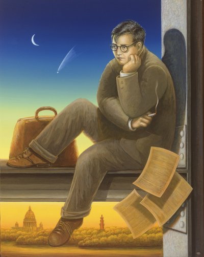 شوستاكوفيتش (1906-75) 2003 (زيت وحرارة على اللوح) بواسطة فرانسيس برومفيلد