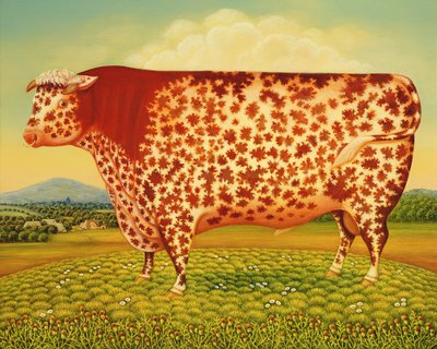 The Great Bull ، 1998 (زيت و درجة حرارة على اللوحة) بواسطة فرانسيس برومفيلد