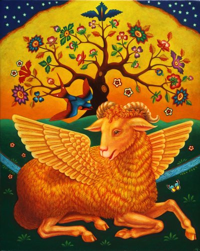 The Ram with the Golden Fleece، 2011 (الزيوت والمعتدلة على اللوحة) بواسطة فرانسيس برومفيلد