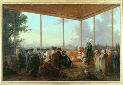 المقابلة التي أجراها الوزير الأكبر أمالي كراك للكونت سان بريست، 18 مارس ... (لوحة على قماش) بواسطة فرانشيسكو (بعد) كازانوفا