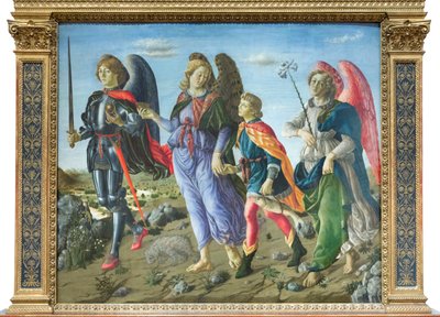رؤساء الملائكة الثلاثة وتوبياس بواسطة فرانشيسكو (Attr. to) Botticini