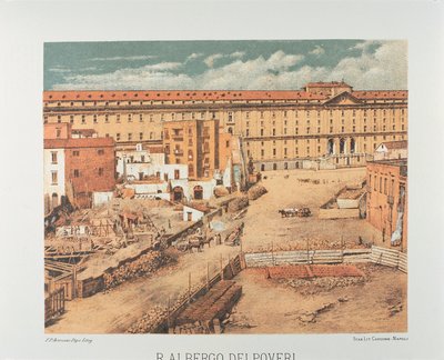 إيطاليا ، نابولي ، Albergo dei Poveri (Hospice for the Poor) 1889 (الطباعة الحجرية) بواسطة فرانشيسكو أفرسانو