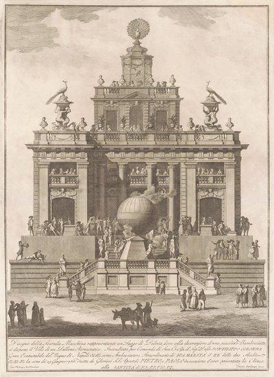 The Seconda Macchina للصين عام 1785: قصر المتعة مع منطاد هوائي بواسطة فرانشيسكو باربازا ، بعد جوزيبي بالازي