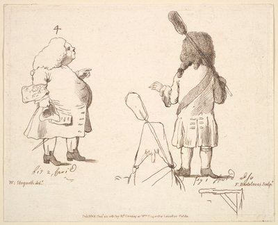 الرسوم الكاريكاتورية للورد ميلكومب واللورد وينشلسي ، 22 ديسمبر 1781. بواسطة فرانشيسكو بارتولوزي