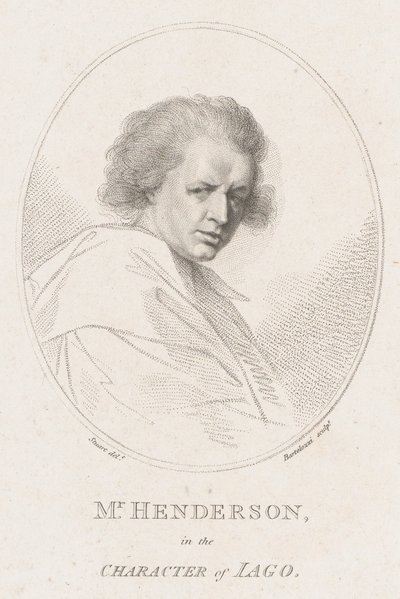 جون هندرسون ، في شخصية عطيل Iago شكسبير 1786. بواسطة فرانشيسكو بارتولوزي