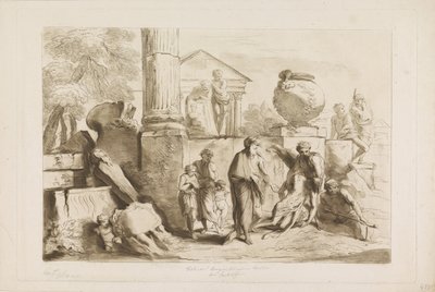 طوبيا ودفن الموتى العهد القديم والجديد إلى Castiglione (عنوان السلسلة) بواسطة جيوفاني بينيديتو كاستيجليون