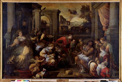 هرقل و Omphale Hercules ، في حالة حب مع ملكة Lycia Omphale ، يأخذ قطعته الدوارة بواسطة فرانشيسكو باسانو