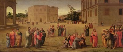 يقدم يوسف أبيه وإخوانه لفرعون ، حوالي 1515 بواسطة Francesco Granacci
