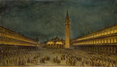موكب ليلي في ساحة سان ماركو ، 1755 بواسطة فرانشيسكو غواردي