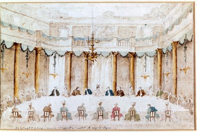 مأدبة زفاف بوليجناك. رسم فرانشيسكو جواردي (1712 - 1793). بواسطة فرانشيسكو غواردي