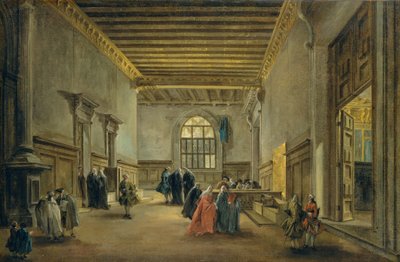غرفة الانتظار في Sala del Maggior Consiglio ، c.1765-68 بواسطة فرانشيسكو غواردي