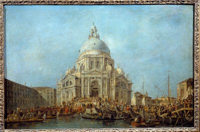 يذهب Doge of Venice إلى كنيسة Santa Maria della Salute في 21 نوفمبر ، يوم إحياء ذكرى نهاية وباء الطاعون عام 1630. ربما يكون هذا هو Doge Alviso IV Mocenigo (1763-1778). لوحة لفرانشيسكو غواردي (1712-1793) 1775-1780 سو بواسطة فرانشيسكو غواردي