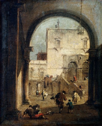 منظر لساحة وقصر ، بين 1775 و 1780. بواسطة فرانشيسكو غواردي
