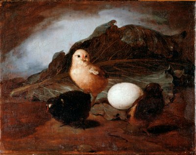 صيصان (فراخ) لوحة لفرانشيسكو إنجانّي (1793-1873) 1862 خافت 25.6x33.2 سم جينات ، غاليري الفن الحديث ، رقم الجرد 183 بواسطة فرانشيسكو إنغاني