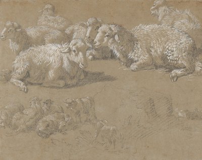 مستلق الأغنام في منظر طبيعي ، 1759-1882. بواسطة فرانشيسكو لندنيو