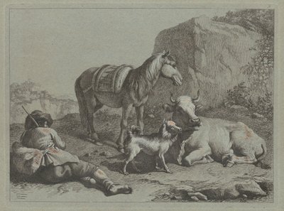متكئ الراعي مع كيس ، ج. 1763. بواسطة فرانشيسكو لندنيو