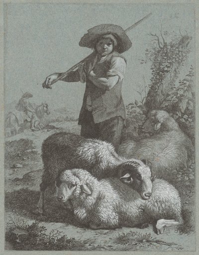 الراعي مع الأغنام 1764. بواسطة فرانشيسكو لندنيو