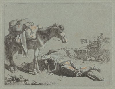 الراعي في الراحة بالقرب من حزمة الحصان ، ج. 1762. بواسطة فرانشيسكو لندنيو