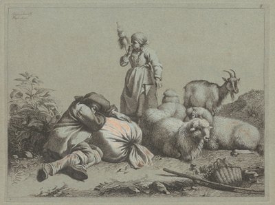 الفلاح النائم والغزل الدائم ، 1763. بواسطة فرانشيسكو لندنيو