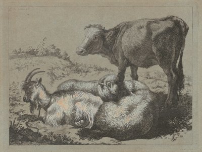 يقف الثور ، والخرافان ، والماعز ، ج. 1762. بواسطة فرانشيسكو لندنيو