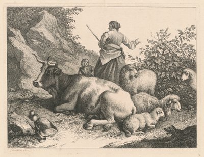 راعية مع طفل ، بعد عام 1776. بواسطة فرانشيسكو لندنيو