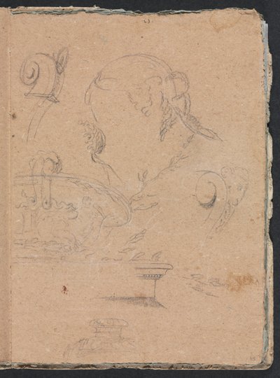 كراسة رسم فيرونا: الزخارف المعمارية برأس أنثى (الصفحة 45) بواسطة فرانشيسكو لورينزي