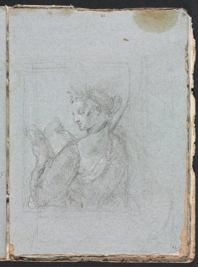 كتاب رسم فيرونا: شخصية أنثوية مع كتاب مفتوح صفحة 63 ، 1760. بواسطة فرانشيسكو لورينزي