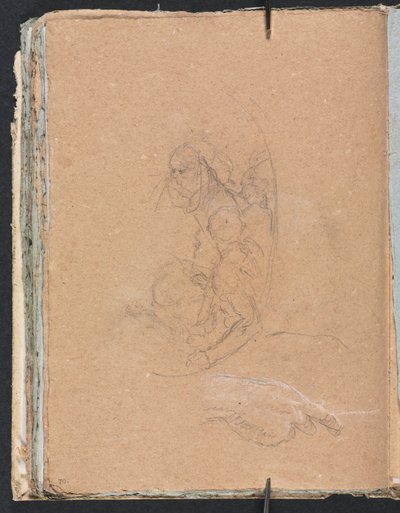 فيرونا كراسة الرسم: الأشكال في دائرة مستديرة مع دراسة لصفحة اليد 70 ، 1760. بواسطة فرانشيسكو لورينزي