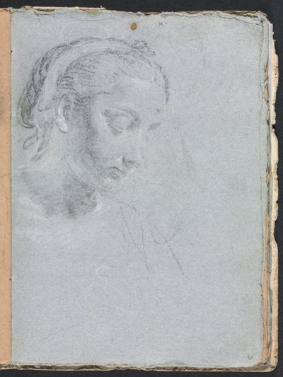 فيرونا كراسة الرسم: رأس وكتفين امرأة الصفحة 61 ، 1760. بواسطة فرانشيسكو لورينزي