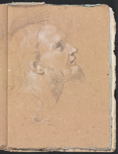 فيرونا كراسة الرسم: رأس الذكر في صفحة الملف الشخصي 91 ، 1760. بواسطة فرانشيسكو لورينزي