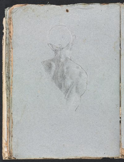 فيرونا كراسة الرسم: رأس وكتفين عاري الذكر من خلف الصفحة 62 ، 1760. بواسطة فرانشيسكو لورينزي