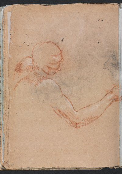 فيرونا كراسة الرسم: عاري مع الرأس والذراع الأيمن صفحة 36 ، 1760. بواسطة فرانشيسكو لورينزي