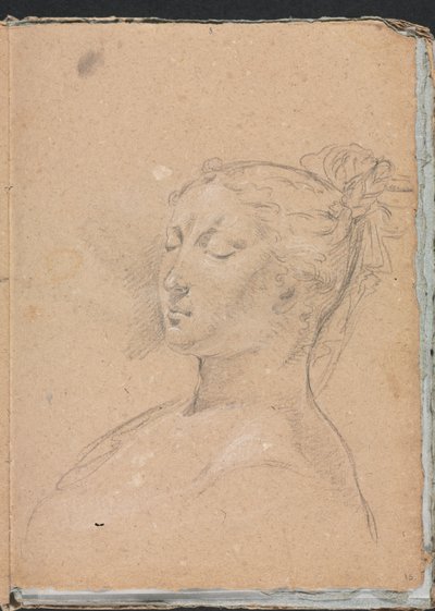 فيرونا كراسة الرسم: امرأة بعيون مغلقة صفحة 15 ، 1760. بواسطة فرانشيسكو لورينزي