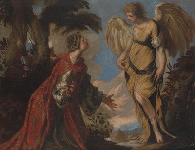 هاجر والملاك ، كاليفورنيا. 1657. بواسطة فرانشيسكو مافي