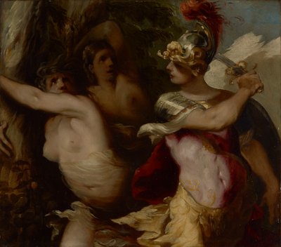 لوحة رينالدو "غزو الغابة المسحورة"، حوالي 1650-1655 (زيت على النحاس) بواسطة Francesco Maffei