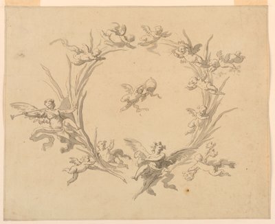 رسم، دراسة لزخرفة جصية، قصر كويرينال، روما، 1815-16 بواسطة فرانشيسكو مانو
