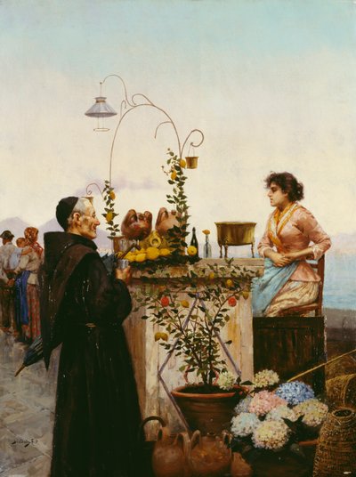 بائع المشروبات ، بقلم فرانشيسكو باولو ديوداتي (1864-1940) ، زيت على قماش ، 68 × 51 سم بواسطة فرانشيسكو باولو ديوداتي