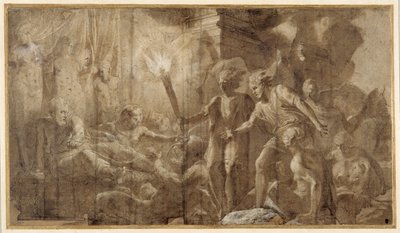 هرقل ملقى بجانب Omphale بواسطة Francesco Primaticcio