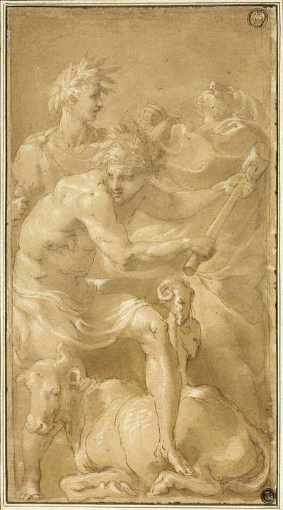 تضحية الثور بواسطة Francesco Primaticcio