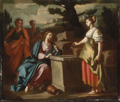 المسيح وامرأة السامرة عند البئر بواسطة Francesco Solimena