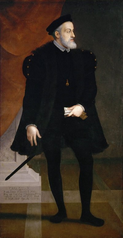صورة للإمبراطور تشارلز الخامس (1500-1558) - فرانشيسكو تيرزيو (ترزي) (1523-1591). زيت على قماش ، ج. 1550. الأبعاد: 204 × 108 سم. متحف تاريخ الفن ، فيين بواسطة فرانشيسكو تيرزيو