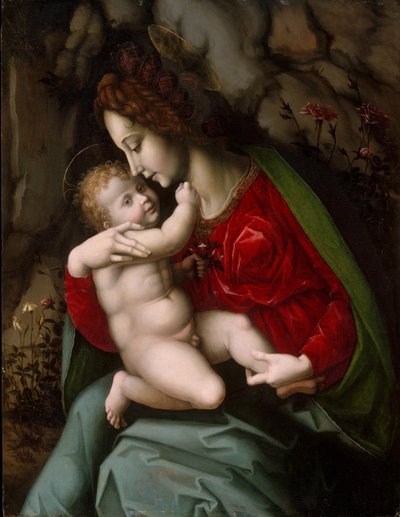 مادونا والطفل ، ج .1520 (زيت وذهب على خشب) بواسطة Francesco Ubertini Verdi Bachiacca