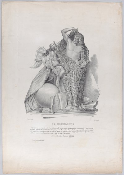 الأمير ريموندو دي سانغرو يفكك ارتباطه بشبكة الاهتمامات الدنيوية بـ ... ، كاليفورنيا. 1840-50. بواسطة فرانشيسكو وينزل
