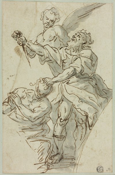 رسم تخطيطي لسباندريل مع ذبيحة إسحاق بواسطة Francesco de Mura