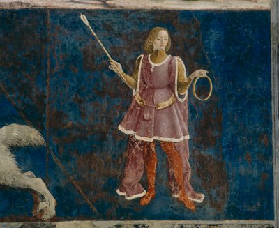 أحد الصالحين الثلاثة الذين يشرفون على شهر مارس ، Il Salone dei Mesi ، 1470-99 بواسطة فرانشيسكو ديل كوسا