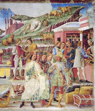 انتصار عطارد: يونيو، من غرفة الأشهر، 1467-1470 تقريبًا (لوحة جدارية) (تفصيل) بواسطة فرانشيسكو ديل كوسا