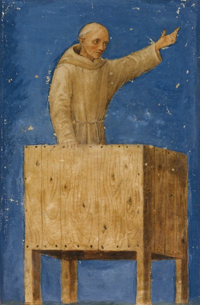 الوعظ القديس برناردينو من على المنبر ، كاليفورنيا. 1470-75. بواسطة فرانشيسكو دي جورجيو مارتيني
