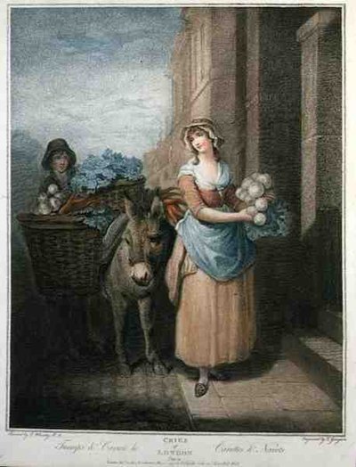 "اللفت والجزر هو" ، اللوحة 13 من "صرخات لندن" ، نقشها توماس غوغان (1748-1812) ، حانة. بواسطة Colnaghi & Co. بواسطة فرانسيس (بعد) ويتلي
