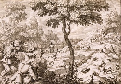 Cony Catching ، محفور بواسطة Wenceslaus Hollar ، 1671 بواسطة فرانسيس بارلو